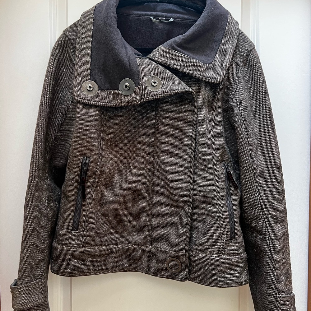 Lululemon Athletica Dark Brown Tweed Bomber Jacket